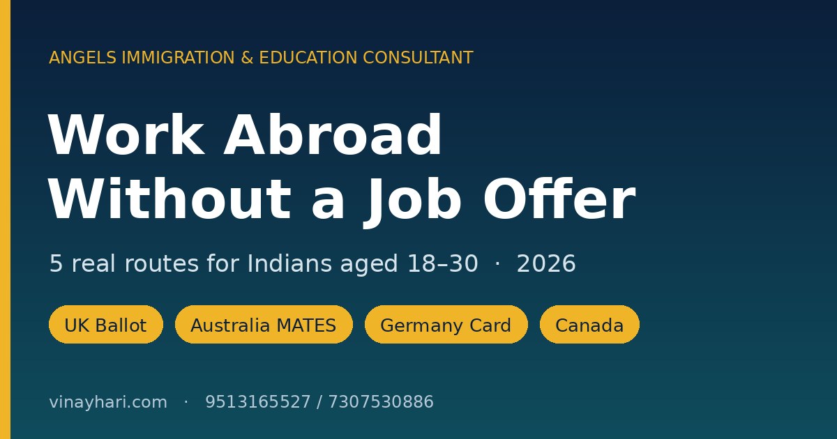Work abroad without a job offer - 5 routes for Indians aged 18 to 30