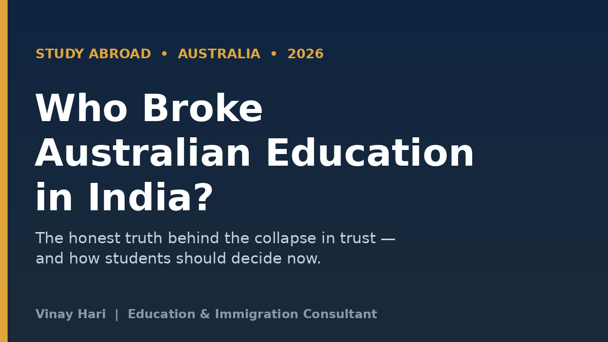 Who Broke Australian Education in India? The Honest Truth for 2026
