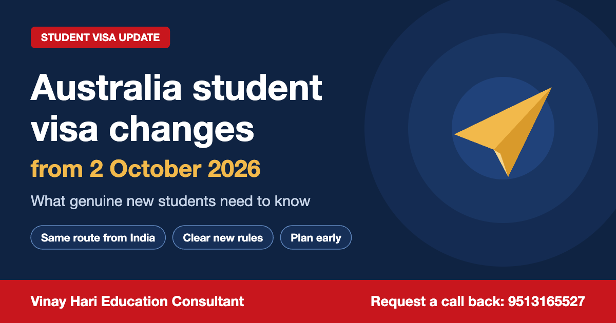 Australia Student Visa Changes from 2 October 2026: Good News for New Students